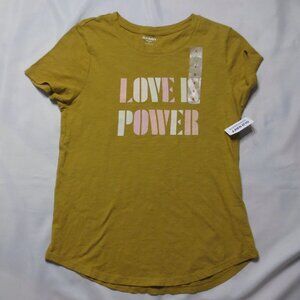 4/$14 NWT OLD NAVY womens CREW short sleeve LOVE IS POWER tee T-SHIRT SIZE S